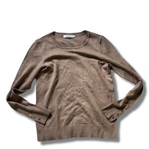 Ricki’s Brown Long Sleeve Top | Size S | Rose Gold Button Detail |
